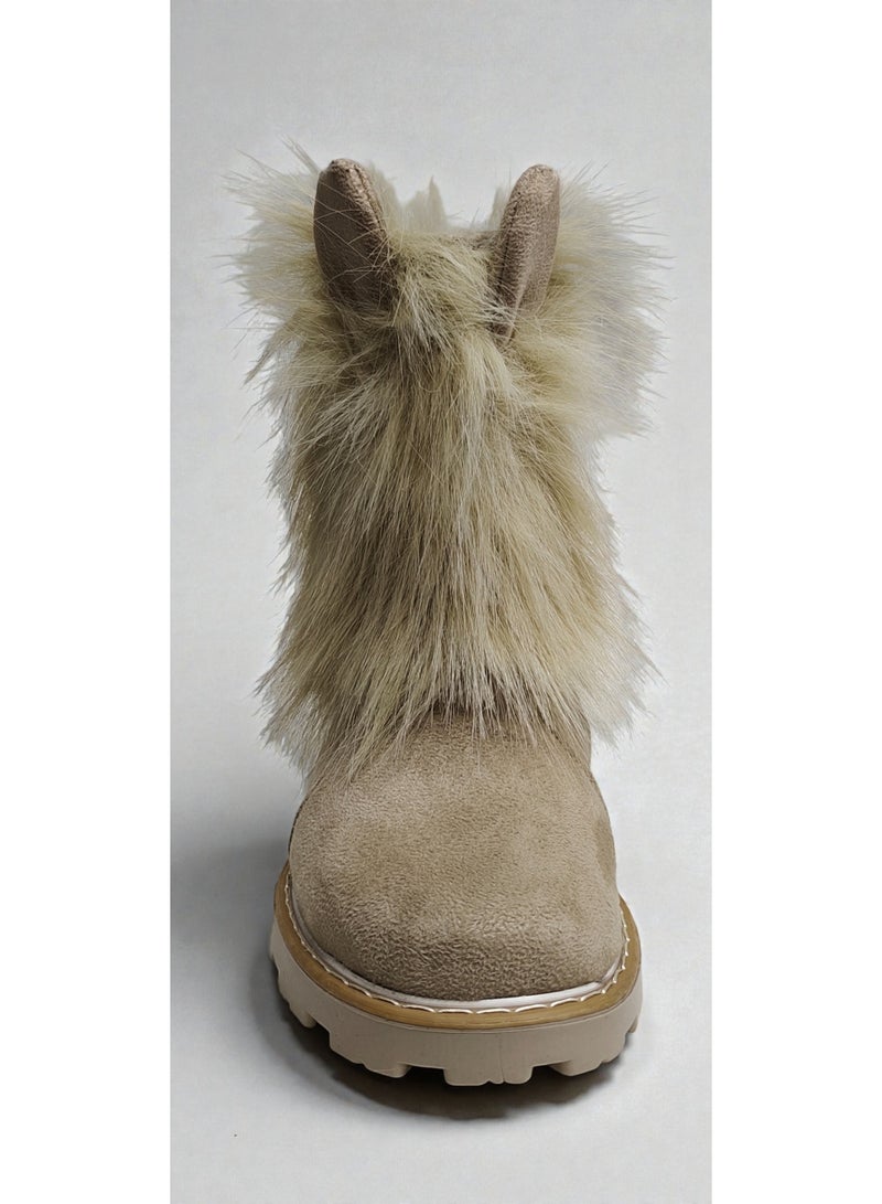 Children's boots with fur collar - Image 3
